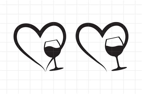 Wine Svg Alcoholic Drink Cut File Heart And Wine Glass 809239