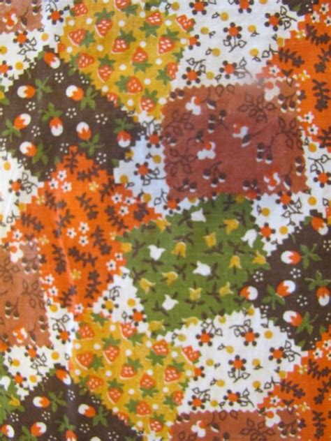 Vintage Fall Calico Patchwork Fabric 60s 70s Fabric By Sundaytown