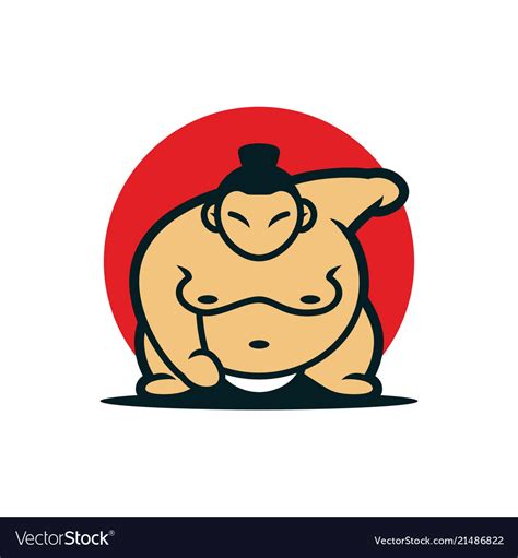 Sumo Japanese Mascot Design Royalty Free Vector Image