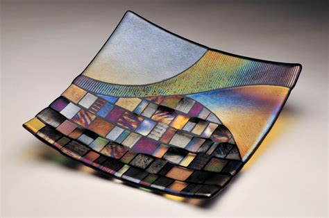 Irid Square Series Irid On Black Fused Glass Platter I Made At My Art