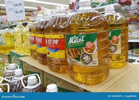Various Of Cooking Oils Sold In Supermarket Editorial Photo Image Of