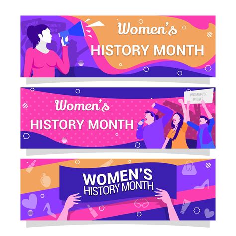 Banner Design Set Representing Womens History Month 2210003 Vector Art