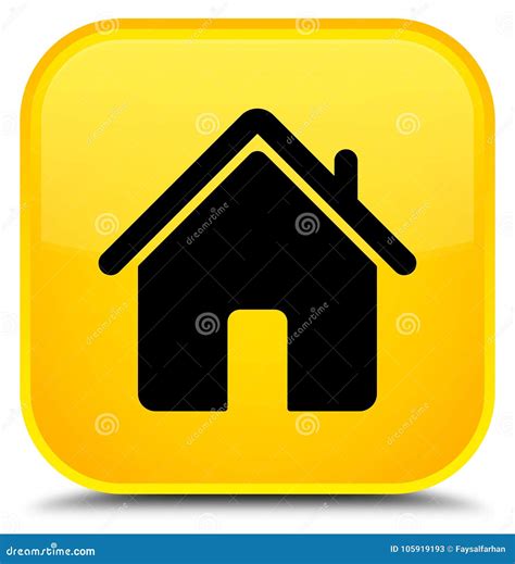 Home Icon Special Yellow Square Button Stock Illustration