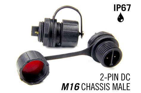 M16 2 Pins Ip67 Waterdichte Chassis Connector Male Applampnl