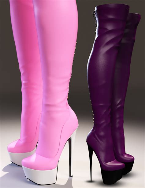 Olivia Morphing High Boots For Genesis 3 Females Daz 3d