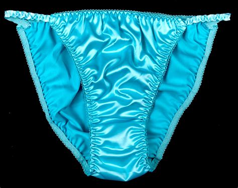 Vintage Satin String Bikini Panties Green M Panties Lingerie