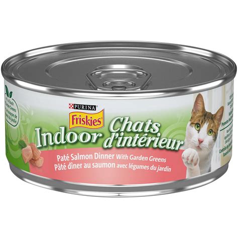 Canned cat food is an essential part of your cat's diet. Friskies Indoor Pate Wet Cat Food; Salmon Dinner with ...