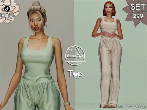 Set 299 Loungewear Top Sims 4 Clothes Mod Modshost