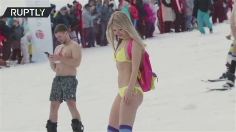 Bikini Clad Snowboarders And Skiers Hit Siberian Slopes To Close Season In Style The Global Herald