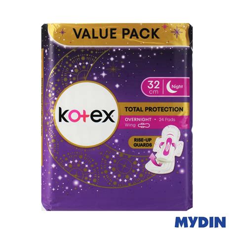Kotex Total Protection Overnight Wing 24s X 32cm Value Pack