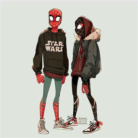 Peter Parker Y Miles Morales Marvel Spiderman Superhero Spiderman