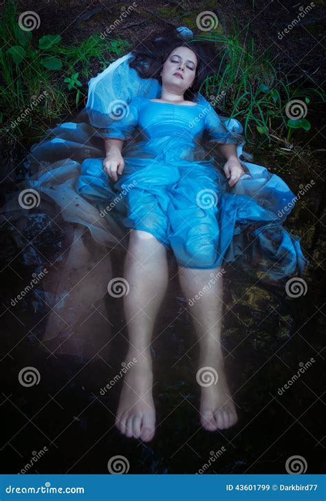 Young Beautiful Drowned Woman Lying In The Water Stock Image Image Of