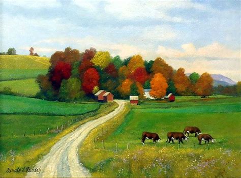 Autumn Farm By Gerald Lubeck Wildlife Art Wildlife Artists Art Painting