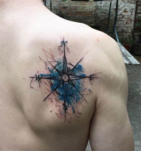 100 Awesome Compass Tattoo Designs Watercolor Compass Tattoo Compass