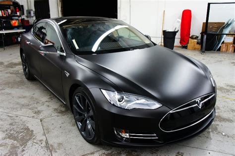 Tesla Model S With Matte Black Vinyl Wrap Extremeautowerks Yelp