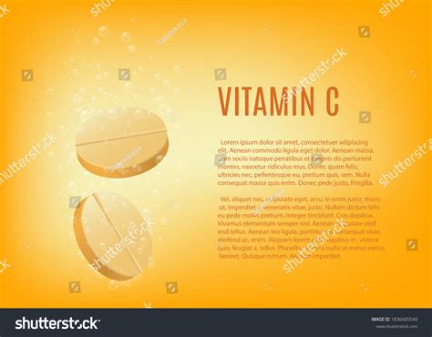 Banner Template Fizzy Vitamin C Tablets Stock Vector Royalty Free