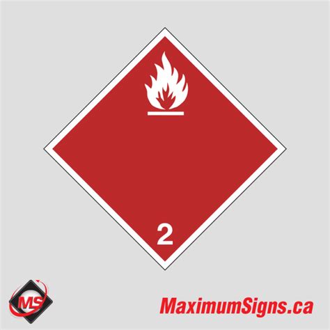 Class 2 2 Non Flammable And Non Toxic Gases Maximum Signs