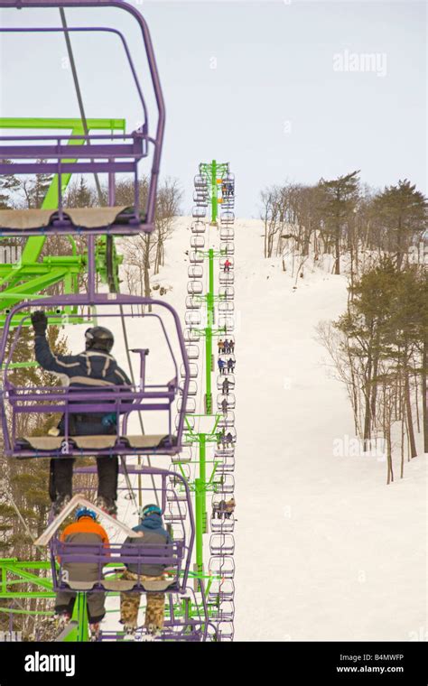 The Ski Lift At Mount Bohemia Ski Resort In Michigans Upper Peninsula