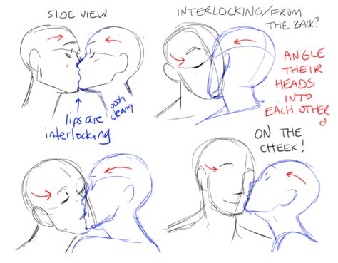 How To Draw Kissing Lips From The Side
