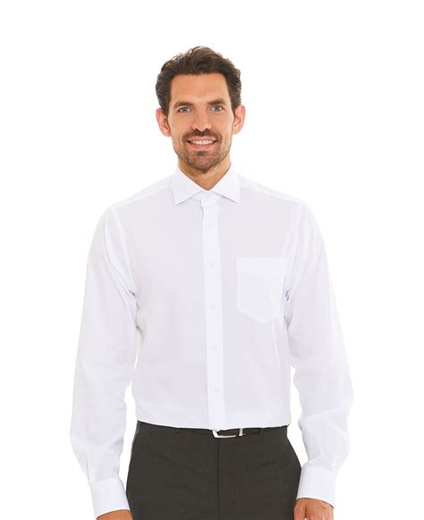 Mens White Pinpoint Classic Fit Non Iron Shirt Savile Row Co