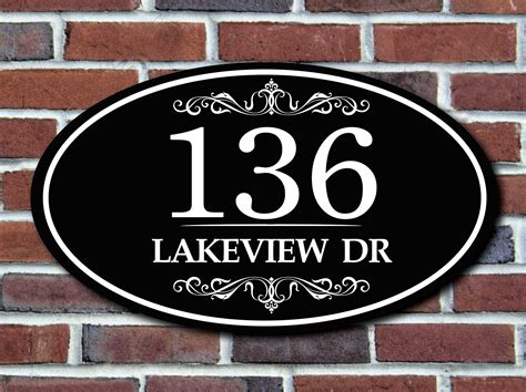 Personalized Classic Home Address Plaque Custom Metal Oval Etsy