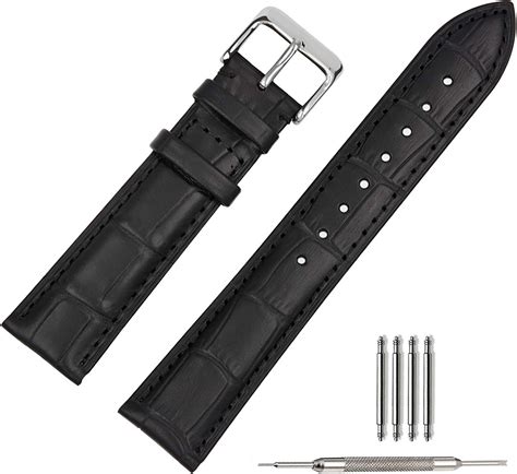 Tstrap Leather Watch Bands 20mm Black Calfskin Watch Straps