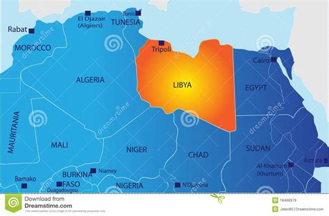 Political Map Of Libya Royalty Free Stock Images Image 18466979