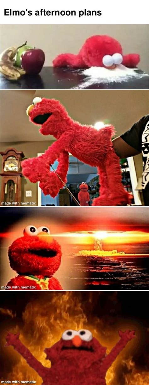 All The Elmo Memes On Mematic Make Up Elmos Afternoon Plans Rmemes