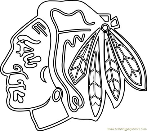 Chicago Blackhawks Logo Coloring Page Free Nhl Coloring Pages