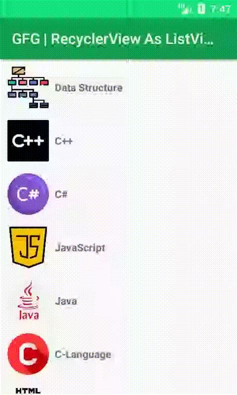 Recyclerview Using Listview In Android With Example Geeksforgeeks