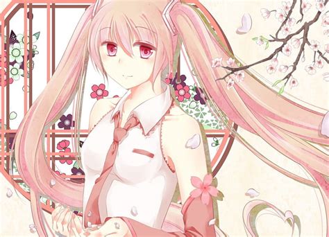 When The Petals Fall Pretty Hatsune Miku Sakura Blossom Bonito