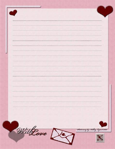 With Love By Erialosa By Justforyoustationary Writing Paper Printable
