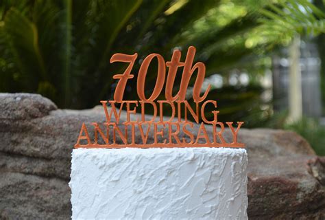 70th Wedding Anniversary Cake Topper Assorted Colours Etsy