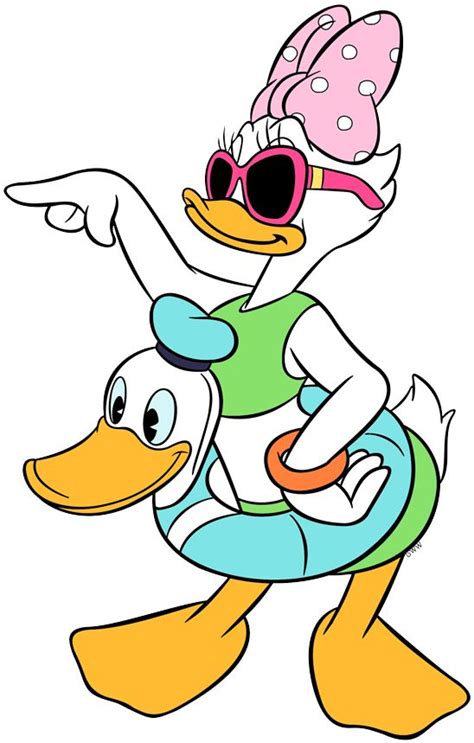 Donald Duck With Sunglasses And A Hat On Its Head Pointing At Something