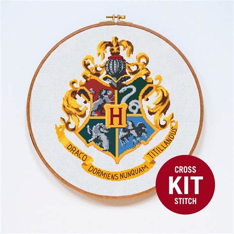 Hogwarts Crest Cross Stitch Kit By Stitchering Stitchering