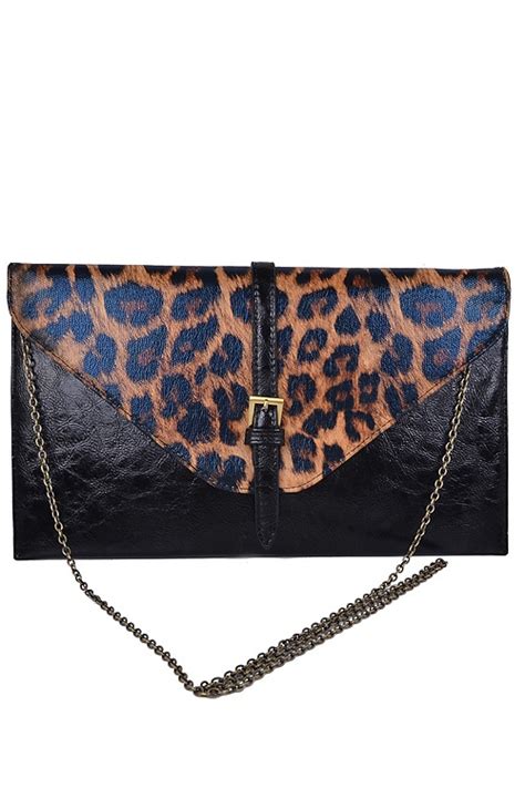 Leopard Print Envelope Clutch Clutch Handbag