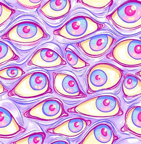 Wall Of Eyes In Purple By Paisley Hansen Trippy Painting Trippy