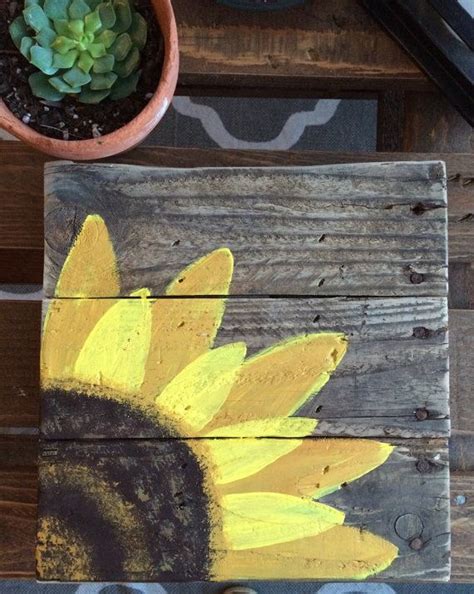 Wood Pallet Sign Hand Painted Sunflower Pallet Art Etsy Wood Pallet
