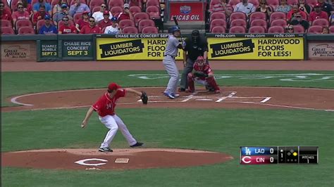 Homer Bailey Foul To Corey Seager