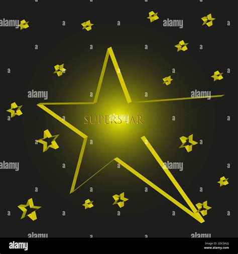 Gold Superstar On A Black Backlit Background Stock Vector Image And Art