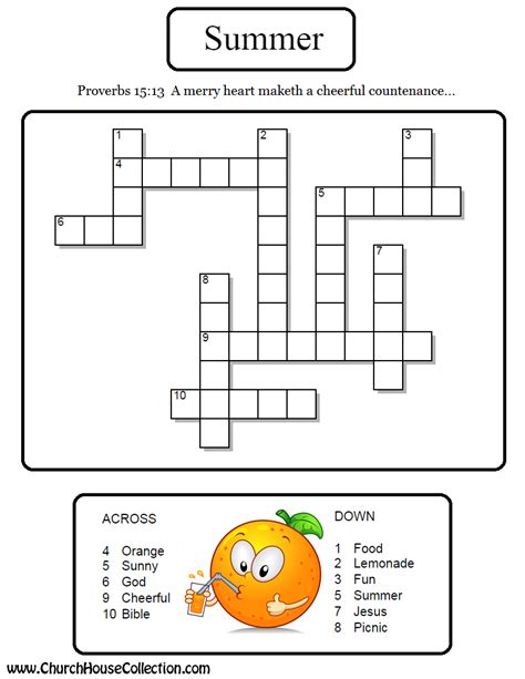 Dltk's crafts for kids summer crossword puzzle. Church House Collection Blog: Orange "Summer" Sunday ...