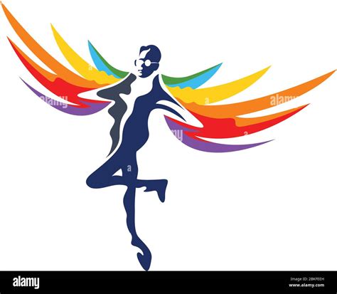 Flying Man Logo Stock Vector Image And Art Alamy