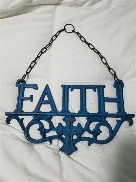 Metal Faith Wall Hanging Sign On Chain By Kabnovelties On Etsy