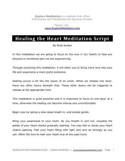 Healing The Heart Meditation Script Explore Meditation
