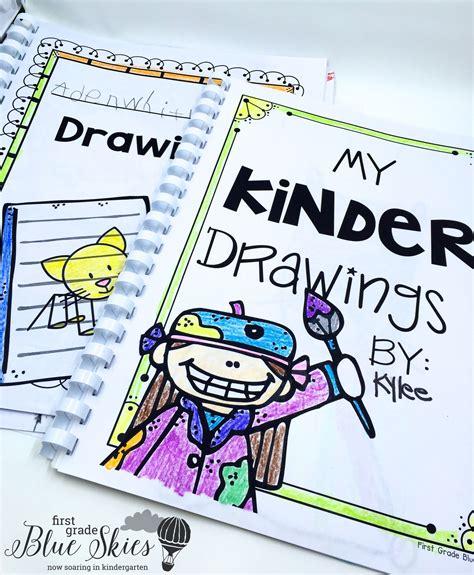 Graduation Directed Drawing and FREE Book Covers - First Grade Blue Skies