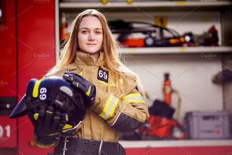 Photo Of Woman Firefighter With Featuring Woman Young And Girl High Quality People Images