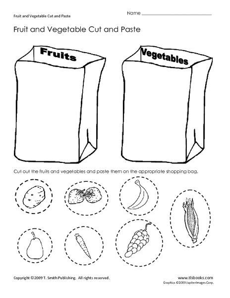 Fruit And Vegetable Cut And Paste Worksheet For Pre K 1st Grade Artofit