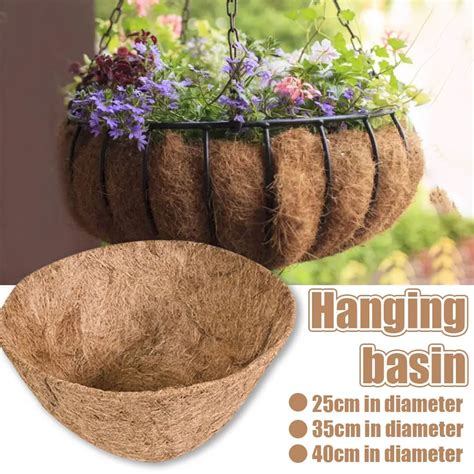 25 40cm Hanging Planters Flower Pot Basket Balcony Planting Coconut