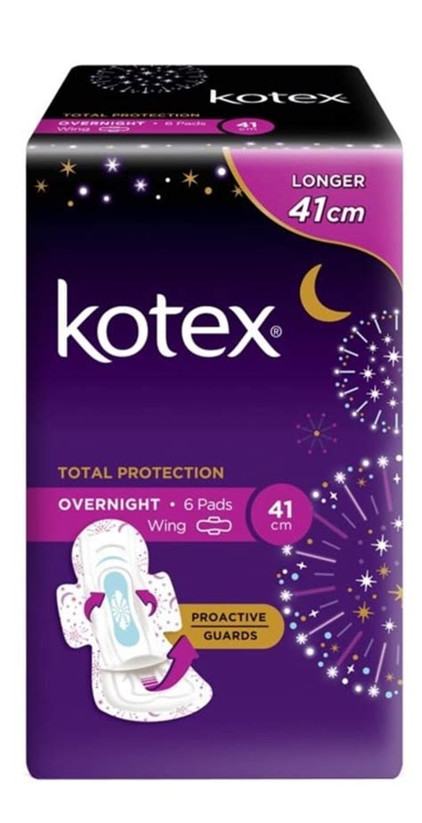 Kotex Total Protection Overnight Extra Long Wing 41cm 6s Harga