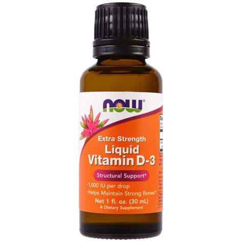 Now Foods Liquid Vitamin D 3 Extra Strength 1000 Iu 1 Fl Oz 30 Ml